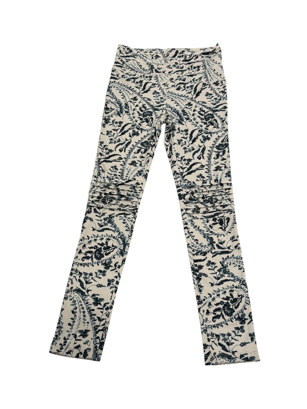 Free People Women’s Leggings Floral Cream & Navy Print Indigo Combo Size Small